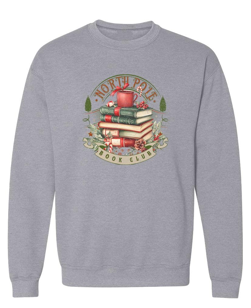 North Pole Book Club — Sport Gray Sweatshirt — front
