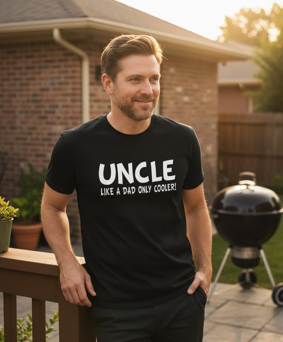 Uncle — Like a Dad Only Cooler — Black T-Shirt — lifestyle 2