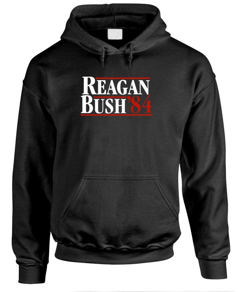 Reagan Bush 84 — Black Hoodie — front