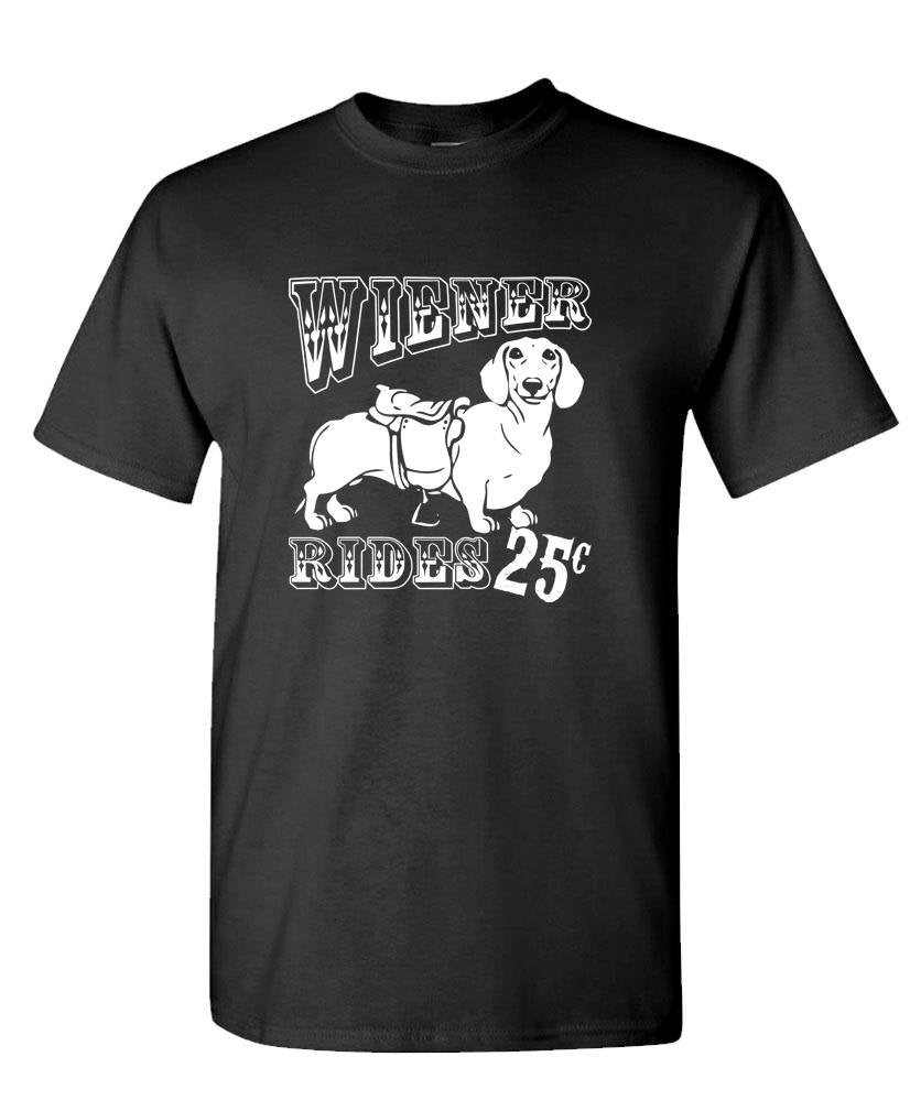 Wiener Rides 25 Cents — Black T-Shirt — front