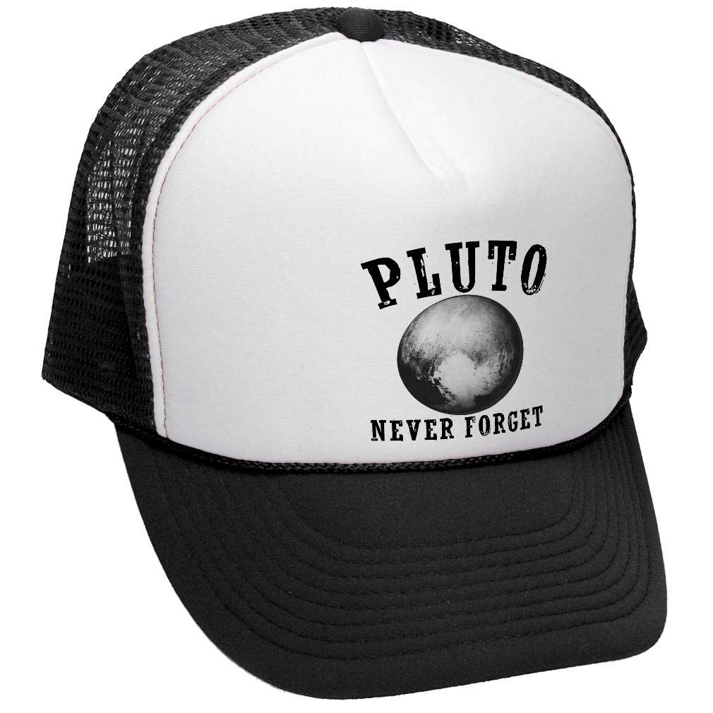 Pluto Never Forget — Black Trucker Hat — front
