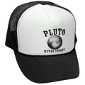 Pluto Never Forget — Black Trucker Hat — front
