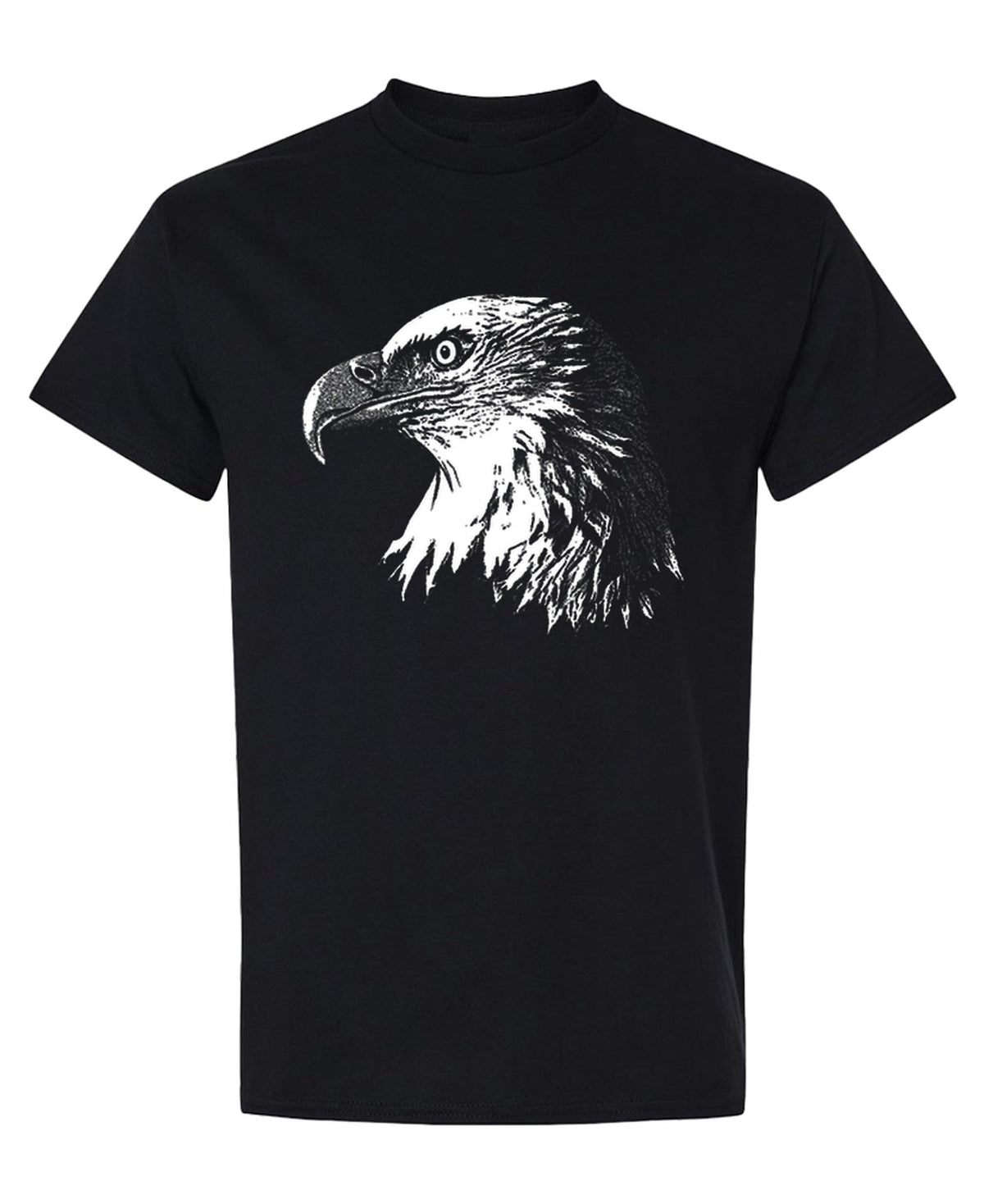 Bald Eagle Portrait — Black T-Shirt — front