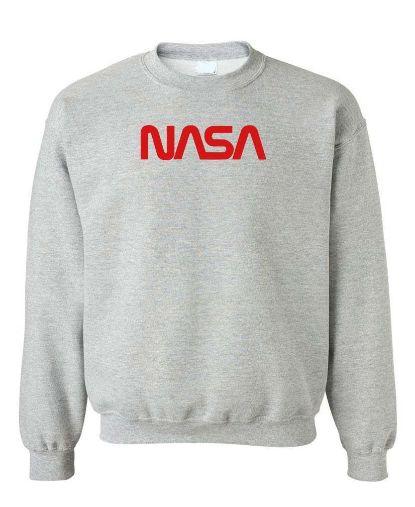 NASA Red Worm Lettering — Sport Gray Sweatshirt — front