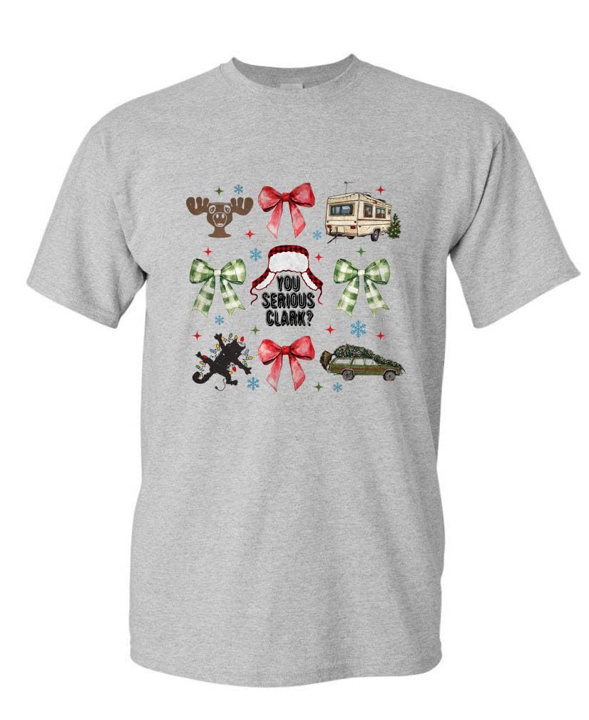 Griswold Christmas You Serious Clark? Funny — Ash Grey T-Shirt — front