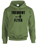 Frequent Flyer Fishing — Military Green Hoodie — front