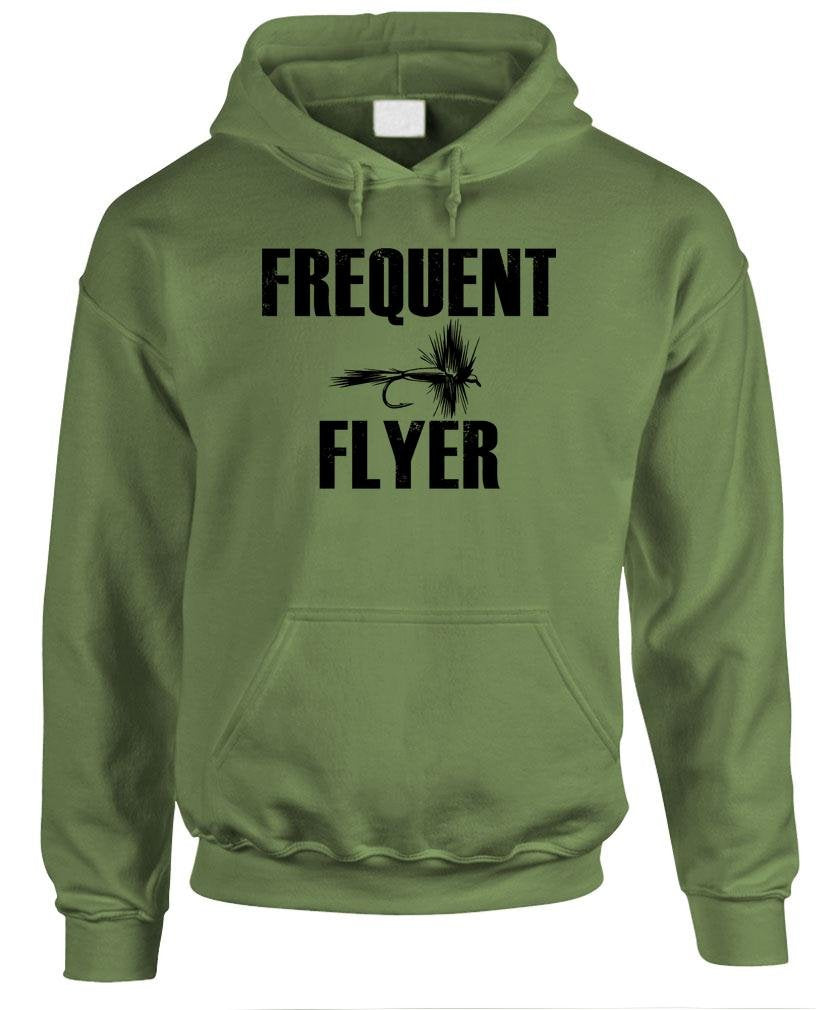 Frequent Flyer Fishing — Military Green Hoodie — front
