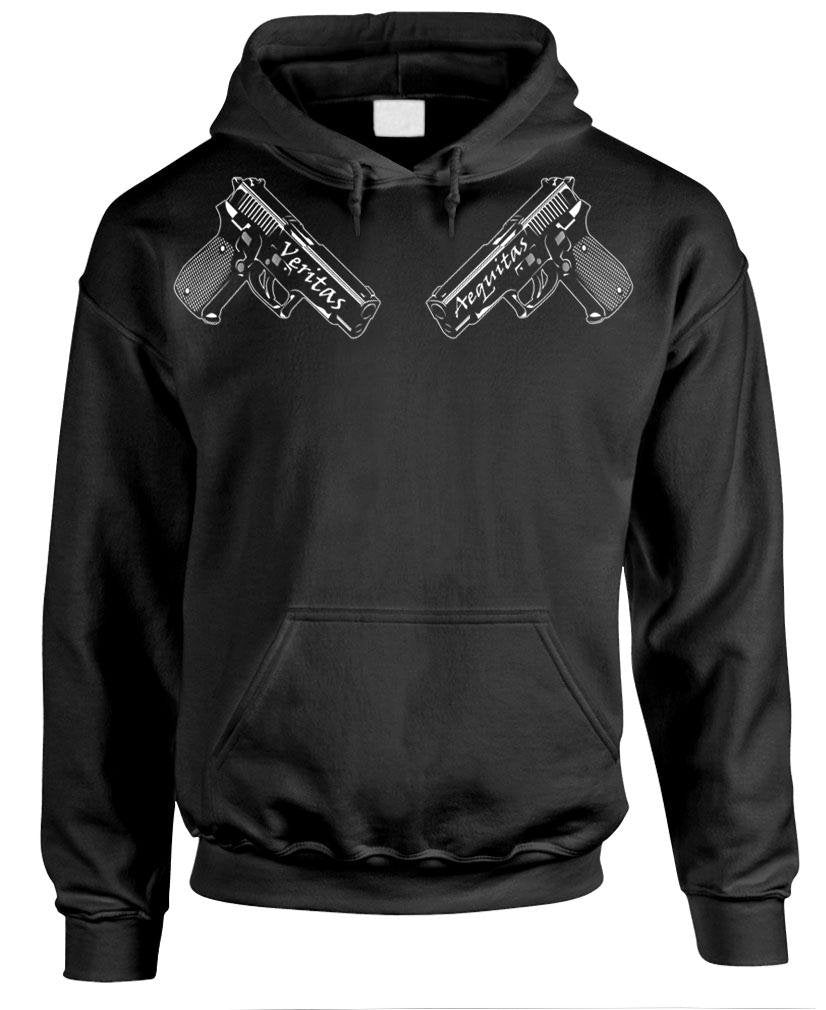 Crossed Pistols — Black Hoodie — front