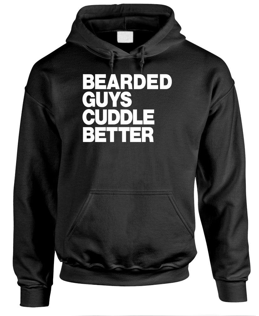 Bearded Guys Cuddle Better — Black Hoodie — front