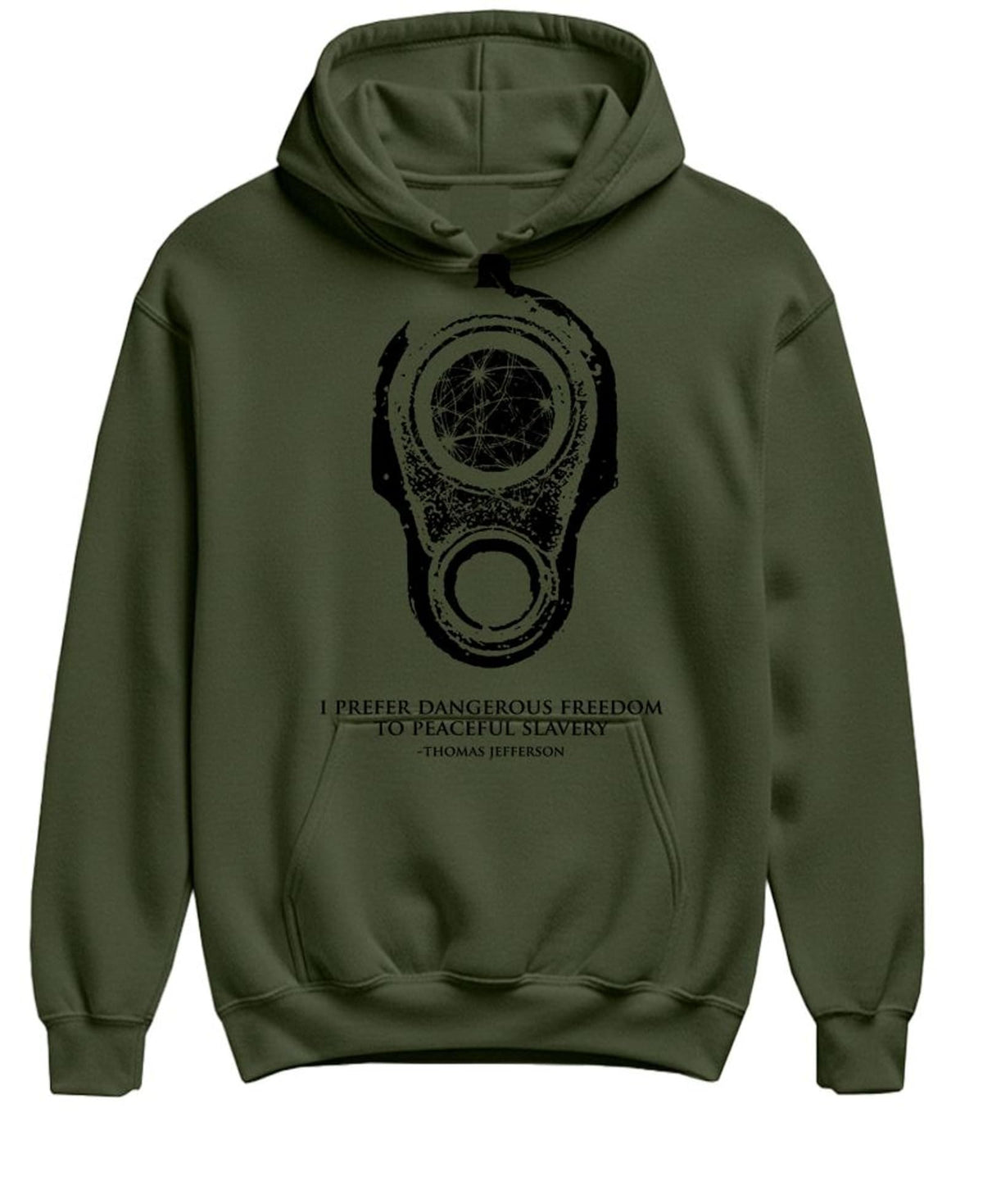 Dangerous Freedom — Military Green Hoodie — front