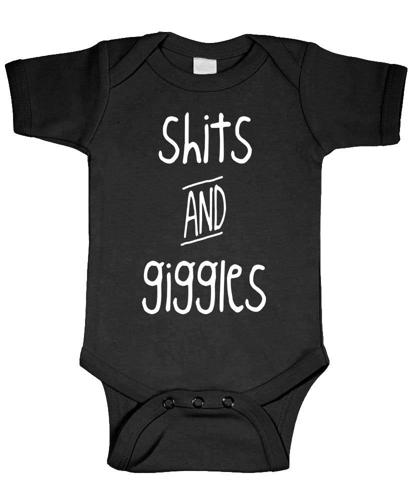 Shits and Giggles — Black Infant Bodysuit — front