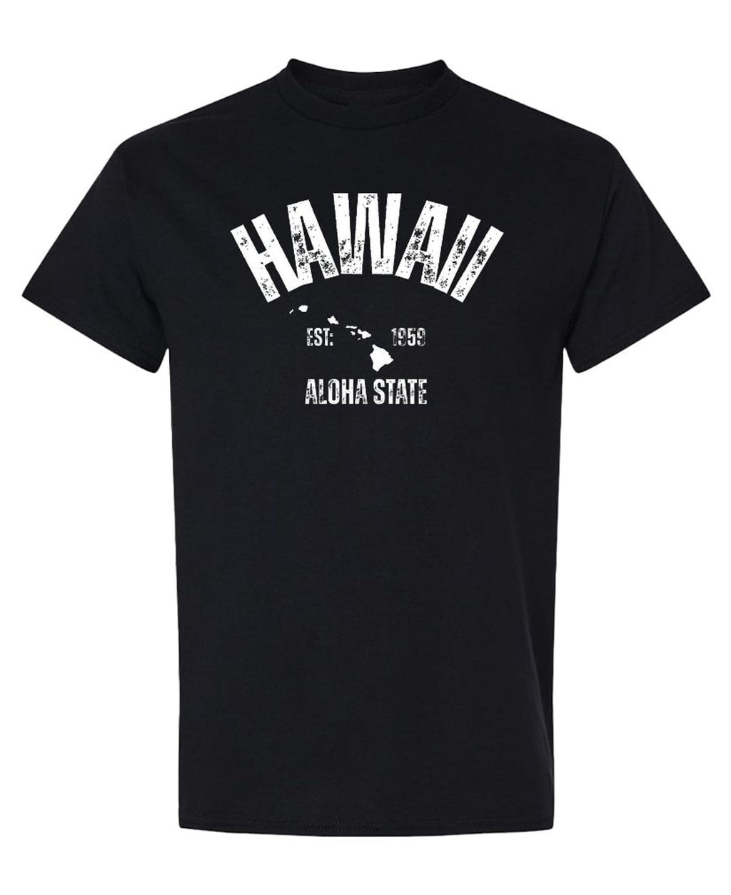 Hawaii The Aloha State Est 1959 — Black T-Shirt — front