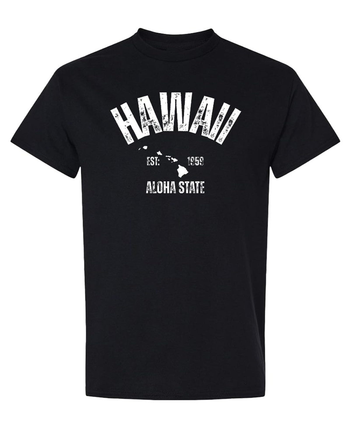 Hawaii The Aloha State Est 1959 — Black T-Shirt — front