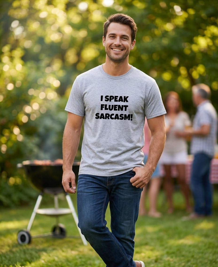 I Speak Fluent Sarcasm — Sport Grey T-Shirt — lifestyle 1