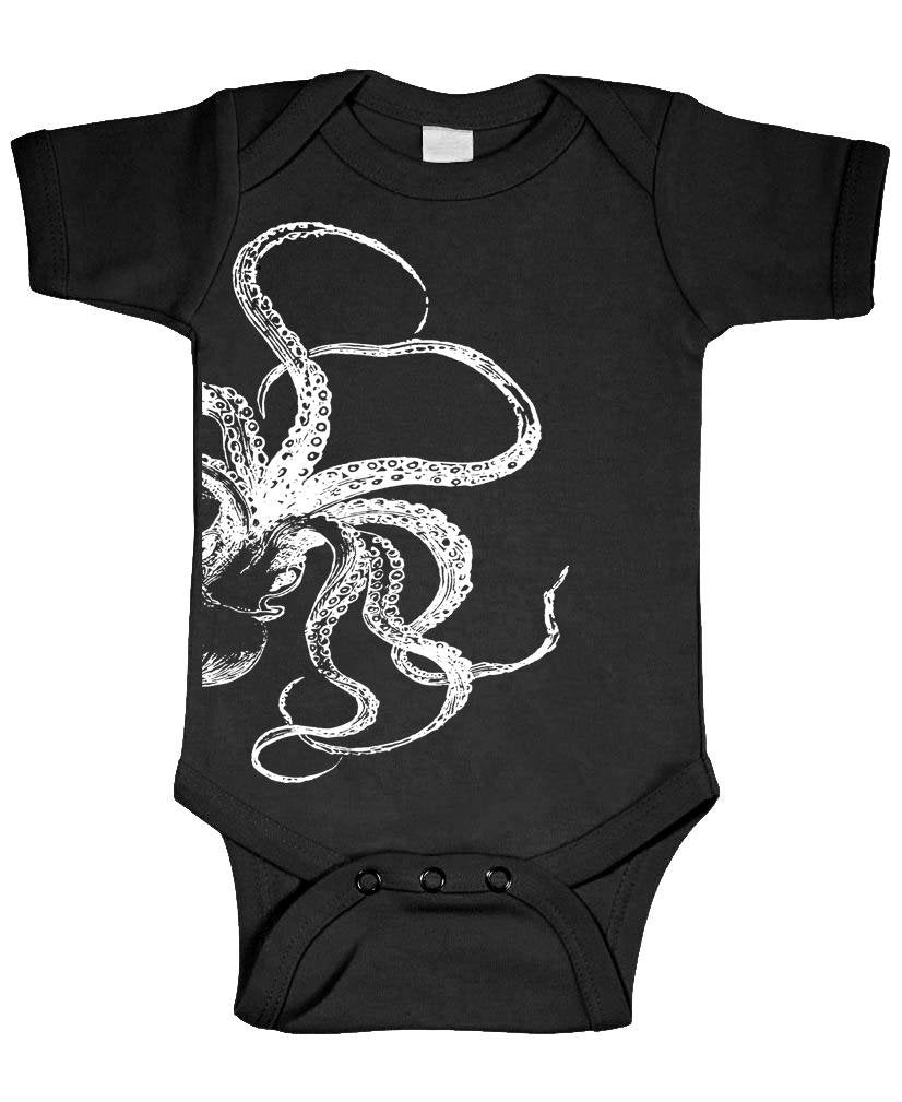 Kraken Attackin' — Black Infant Bodysuit — front