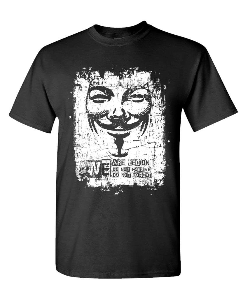 We Are Legion Mask — Black T-Shirt — front