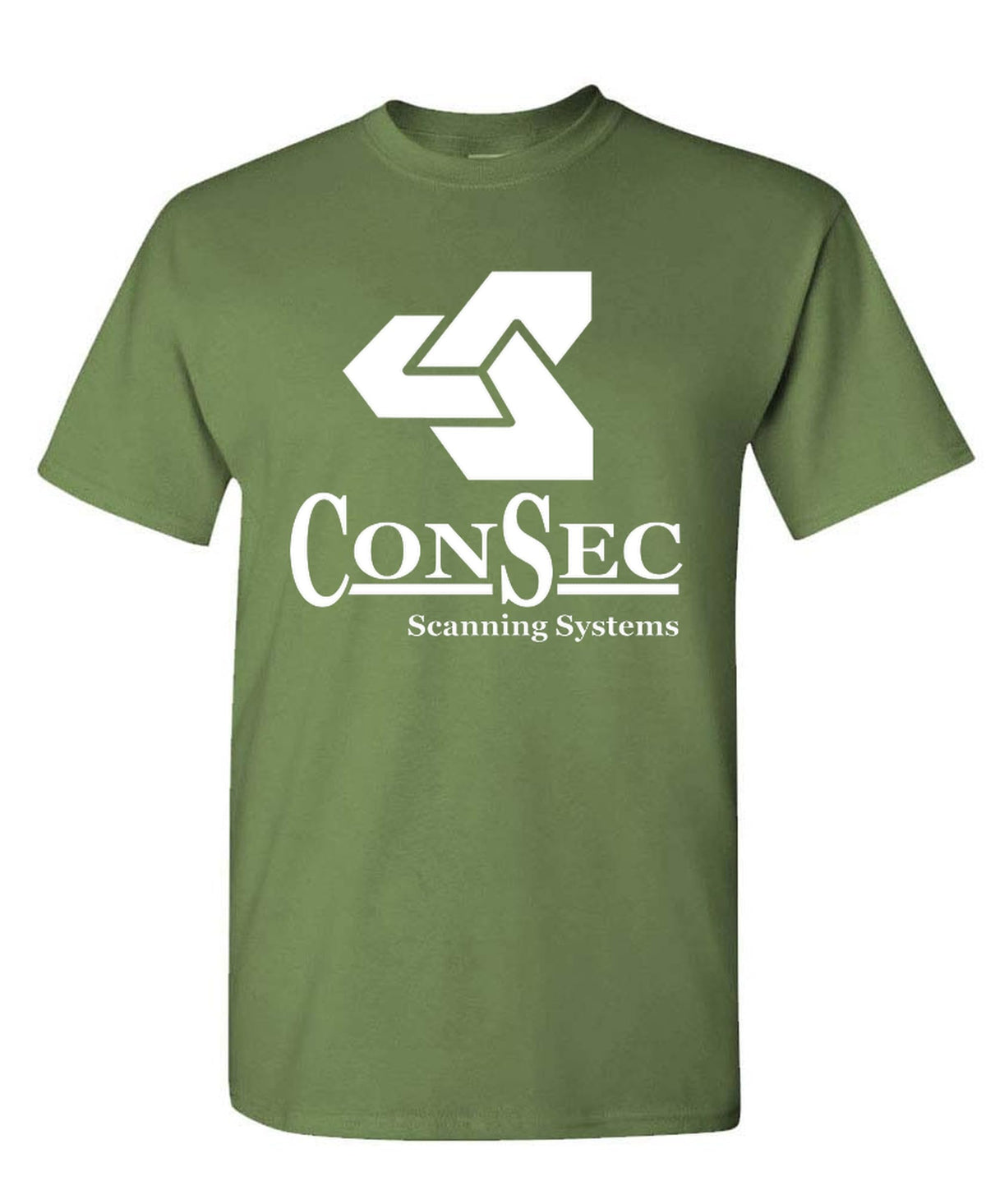 ConSec Scanning Systems — Military Green T-Shirt — front