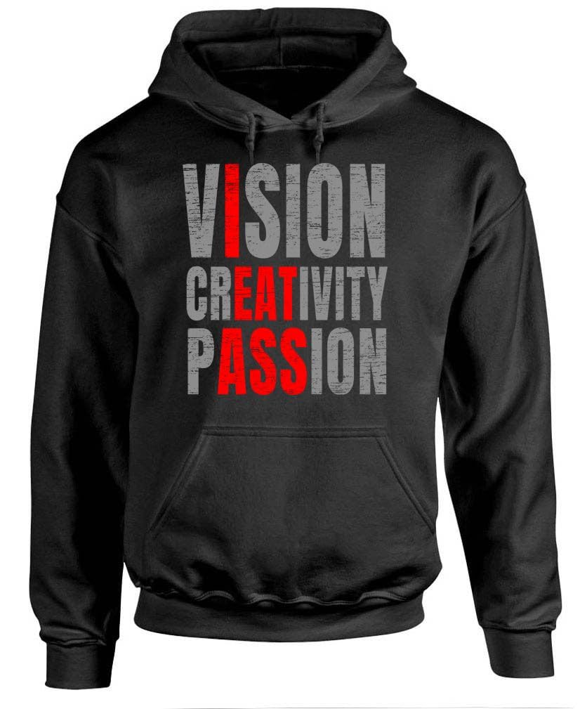 Vision Creativity Passion — Black Hoodie — front