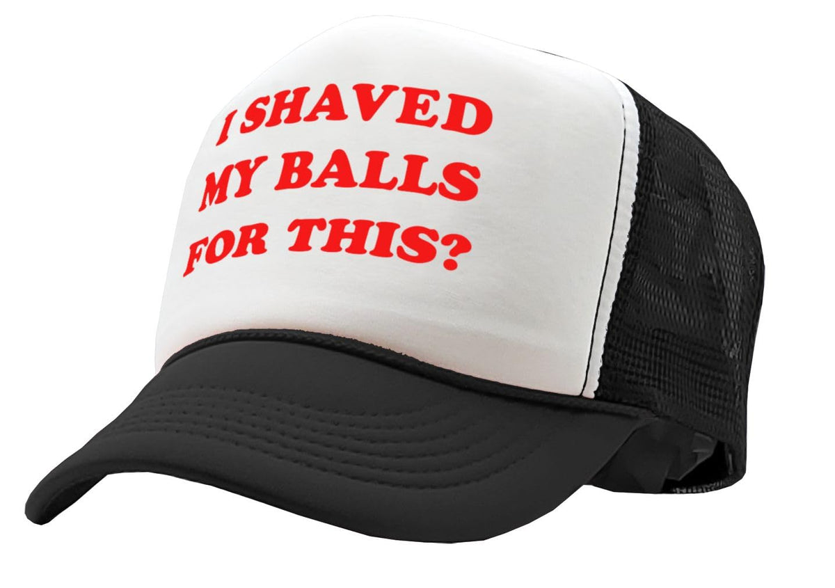 I Shaved My Balls for This — Black Trucker Hat — product angle 2