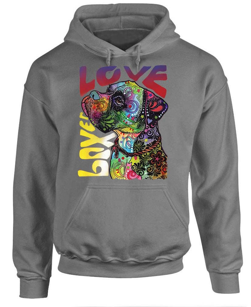 Boxer Love — Charcoal Hoodie — front