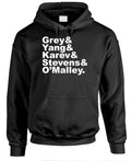 Grey Yang Karev Stevens O'Malley — Black Hoodie — front