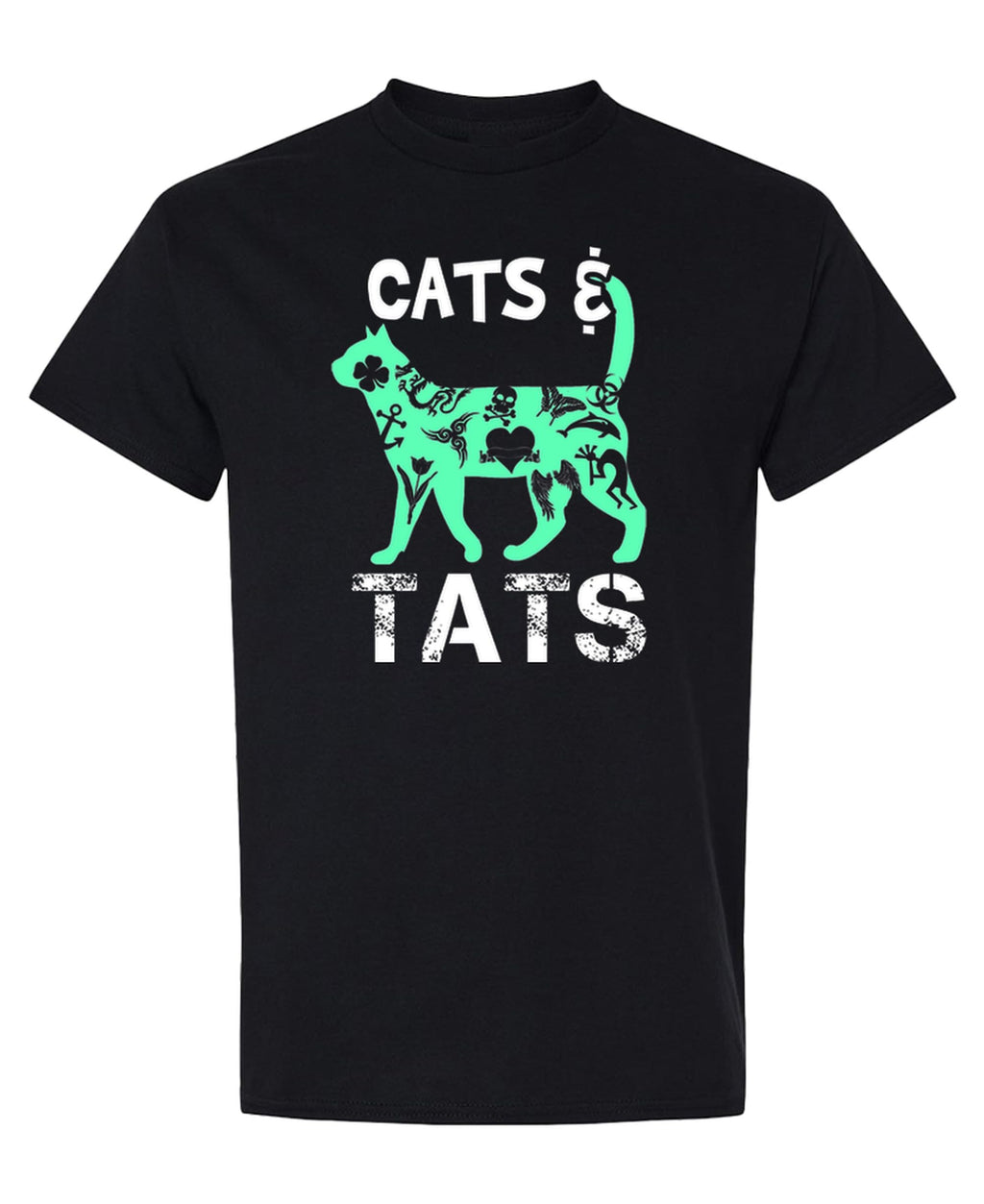 Cats and Tats — Black T-Shirt — front