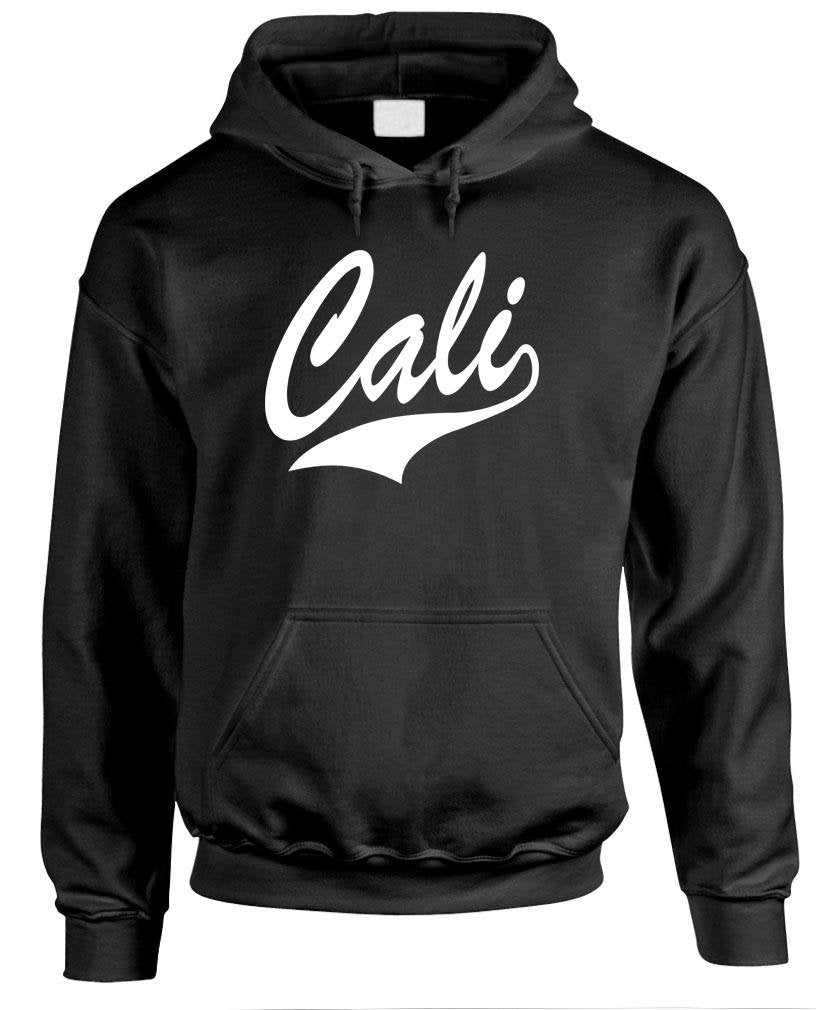 Cali Script — Black Hoodie — front