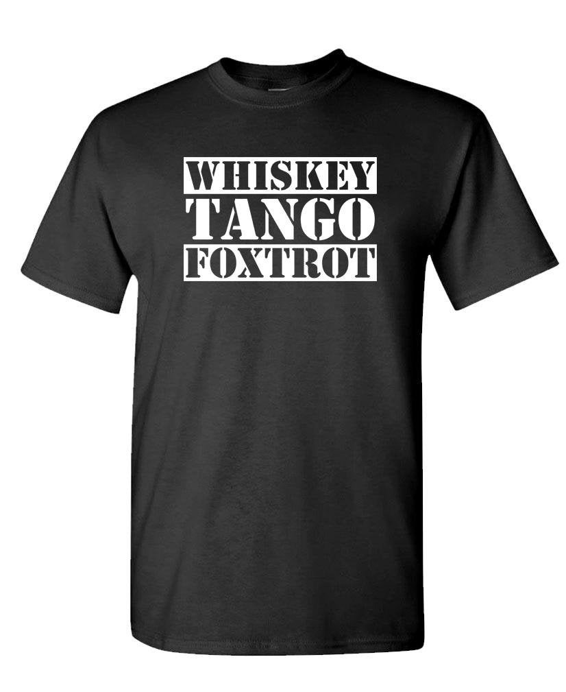Whiskey Tango Foxtrot — Black T-Shirt — front