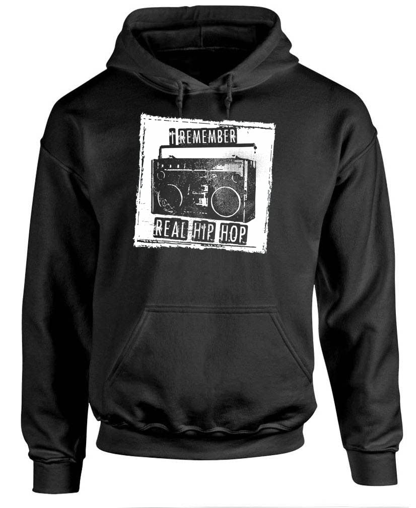 I Remember Real Hip Hop — Black Hoodie — front