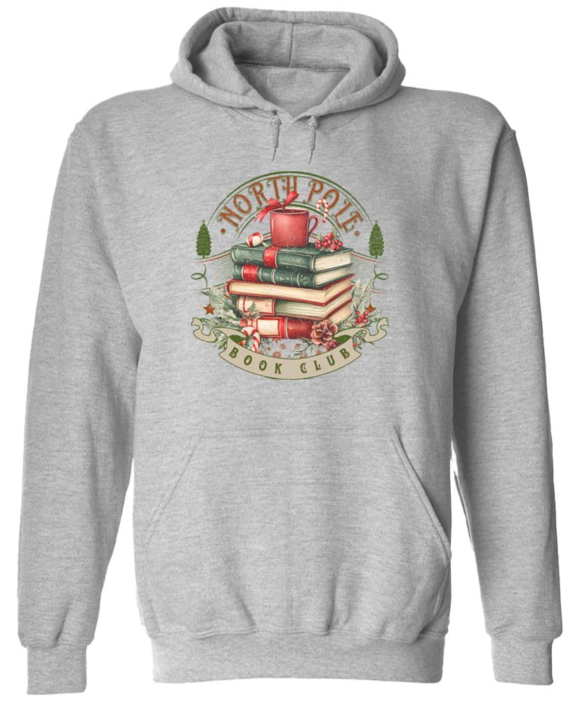 North Pole Book Club — Sport Gray Hoodie — front