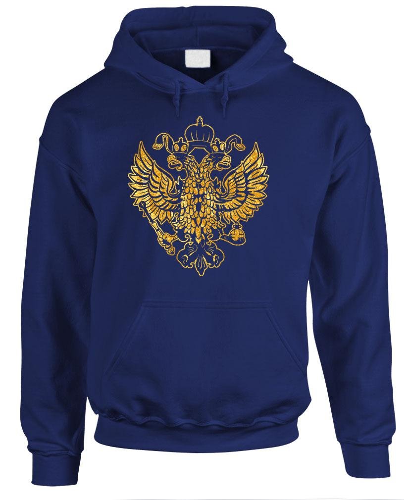 Golden Double-Headed Eagle — Navy Hoodie — front