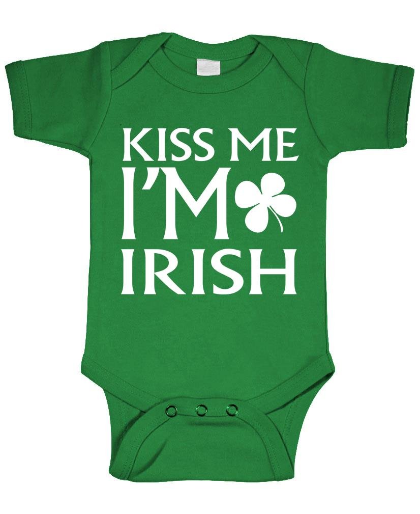 Kiss Me I'm Irish — Green Infant Bodysuit — front