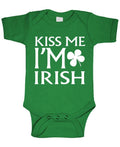 Kiss Me I'm Irish — Green Infant Bodysuit — front