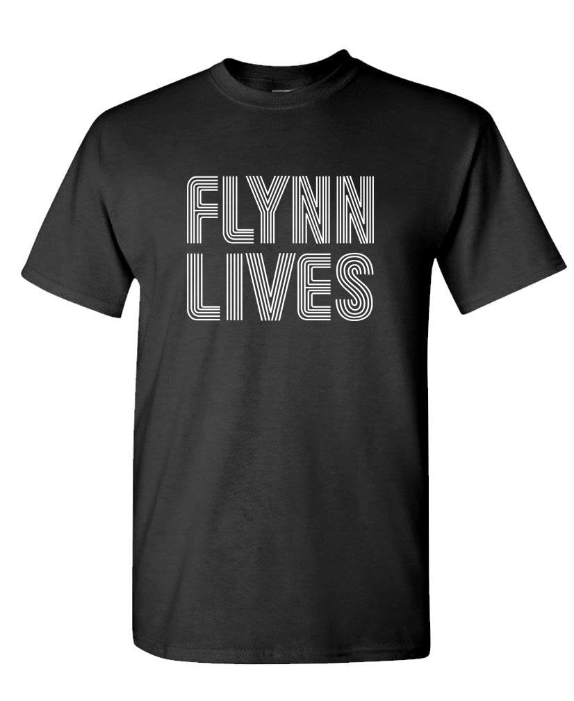 Flynn Lives — Black T-Shirt — front