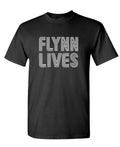Flynn Lives — Black T-Shirt — front