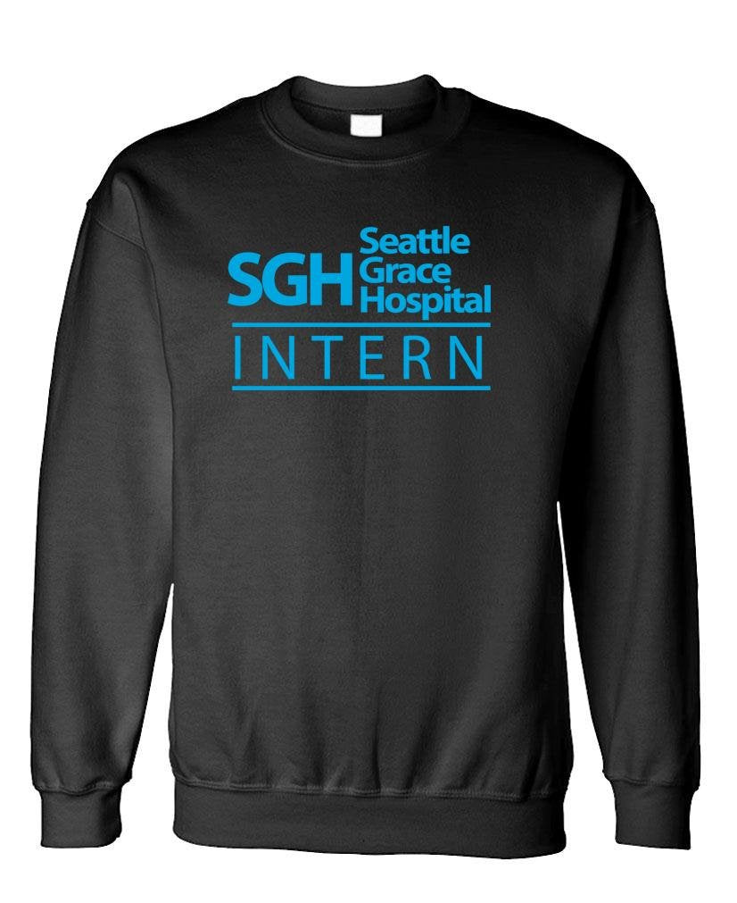 Seattle Grace Hospital Intern — Black Sweatshirt — front