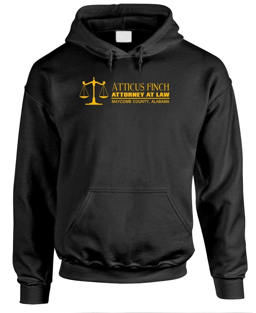 Atticus Finch Attorney at Law — Black Hoodie — front