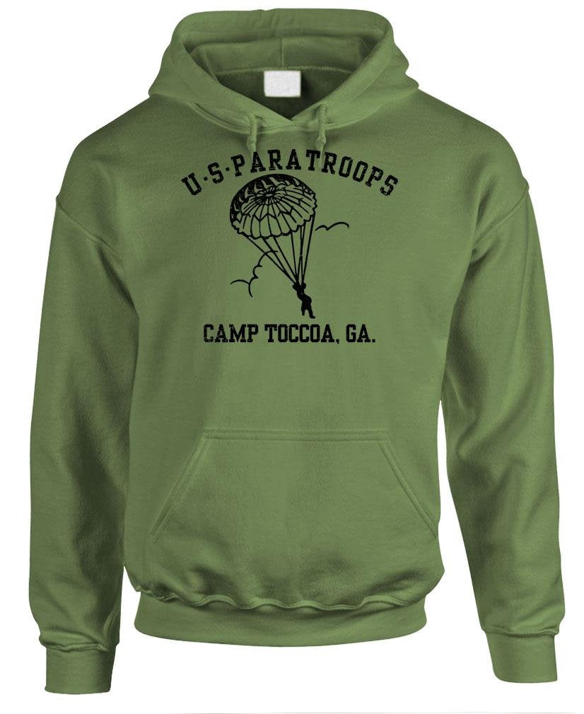 US Paratroops Camp Toccoa — Military Green Hoodie — front