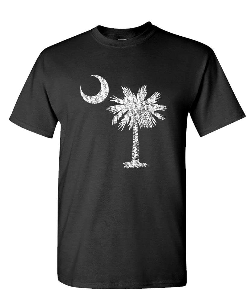 South Carolina Palmetto and Crescent — Black T-Shirt — front