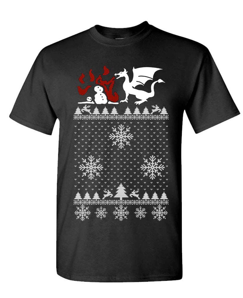 Funny Dragon — Black T-Shirt — front
