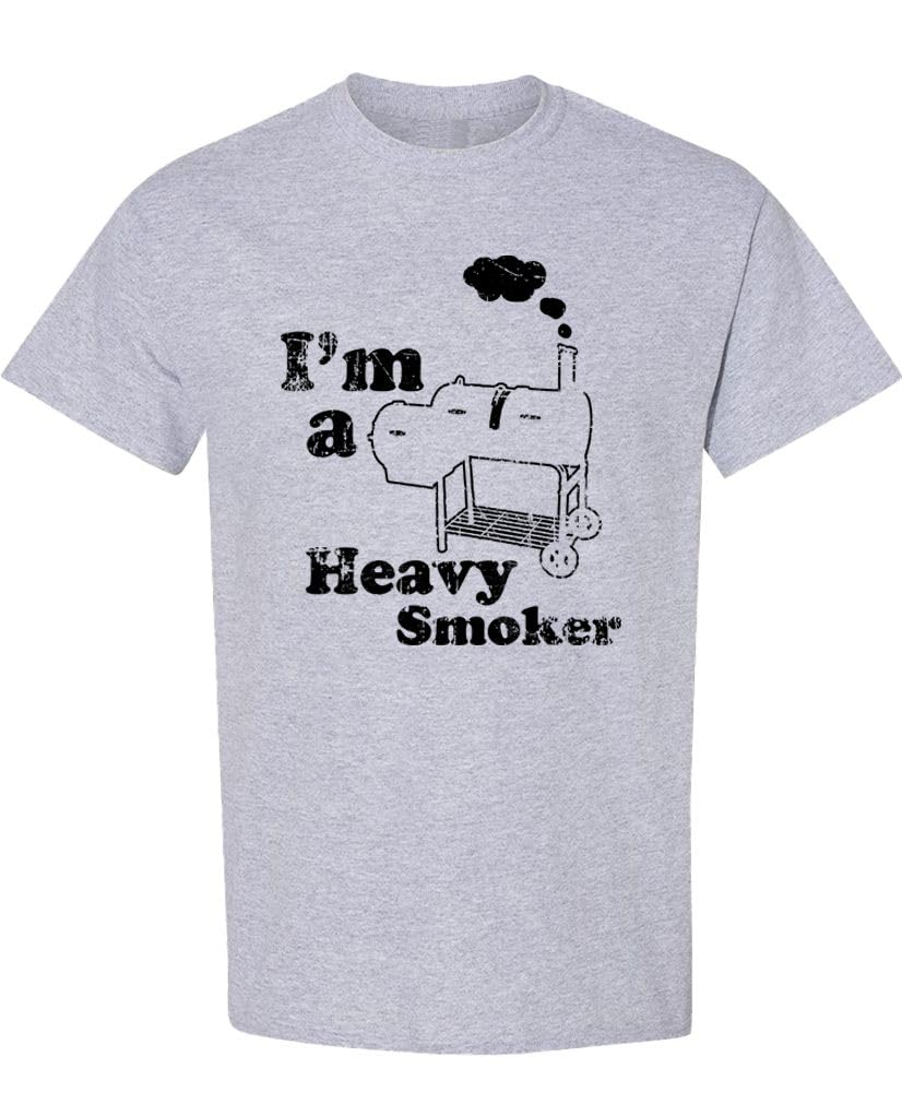 I'm a Heavy Smoker BBQ — Sport Gray T-Shirt — front