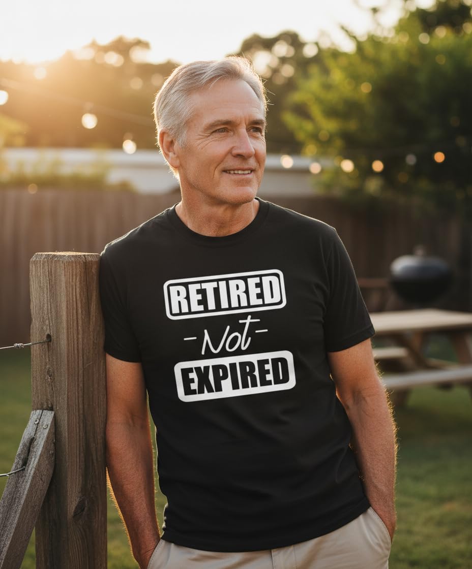 Retired Not Expired — Black T-Shirt — lifestyle 2