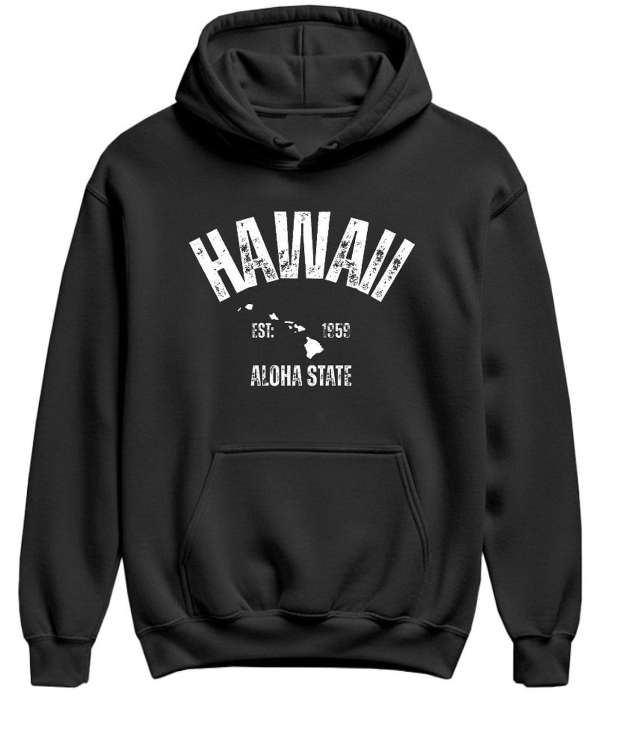 Hawaii The Aloha State Est 1959 — Black Hoodie — front
