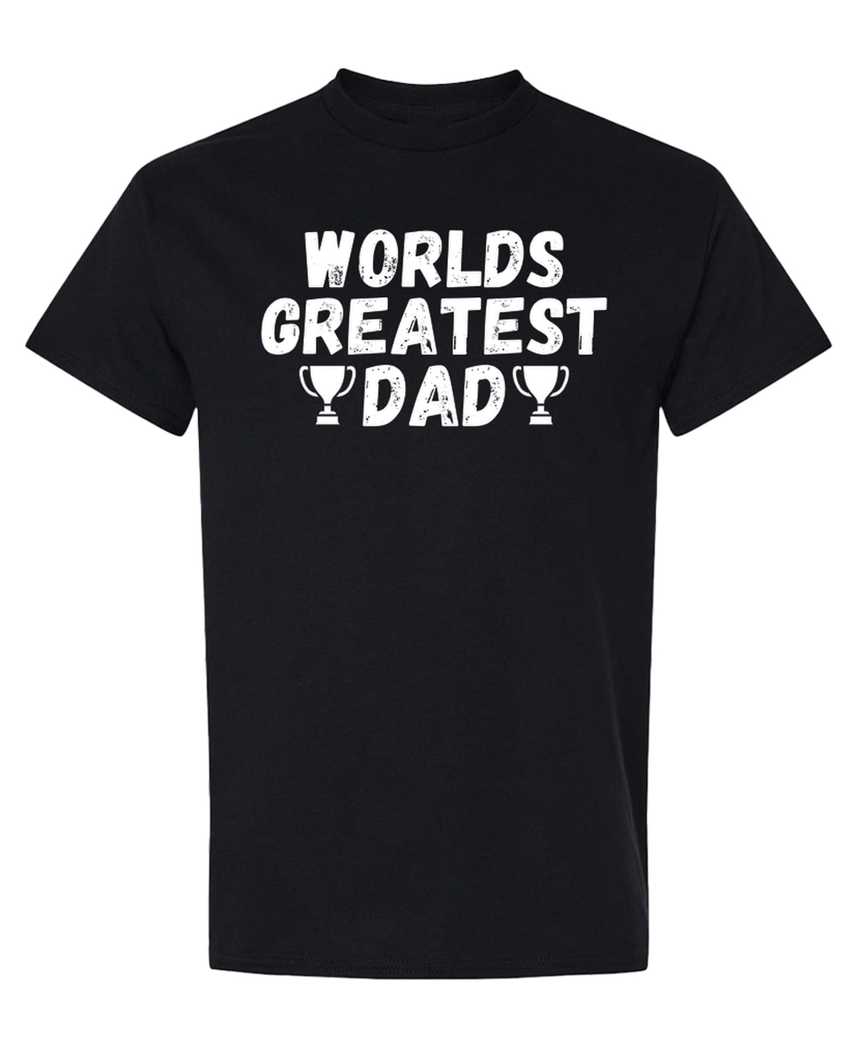 Worlds Greatest Dad — Black T-Shirt — front