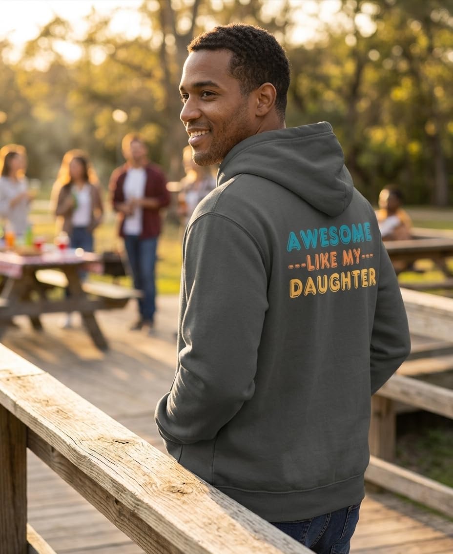 Awesome Like My Daughter — Charcoal Hoodie — back 1
