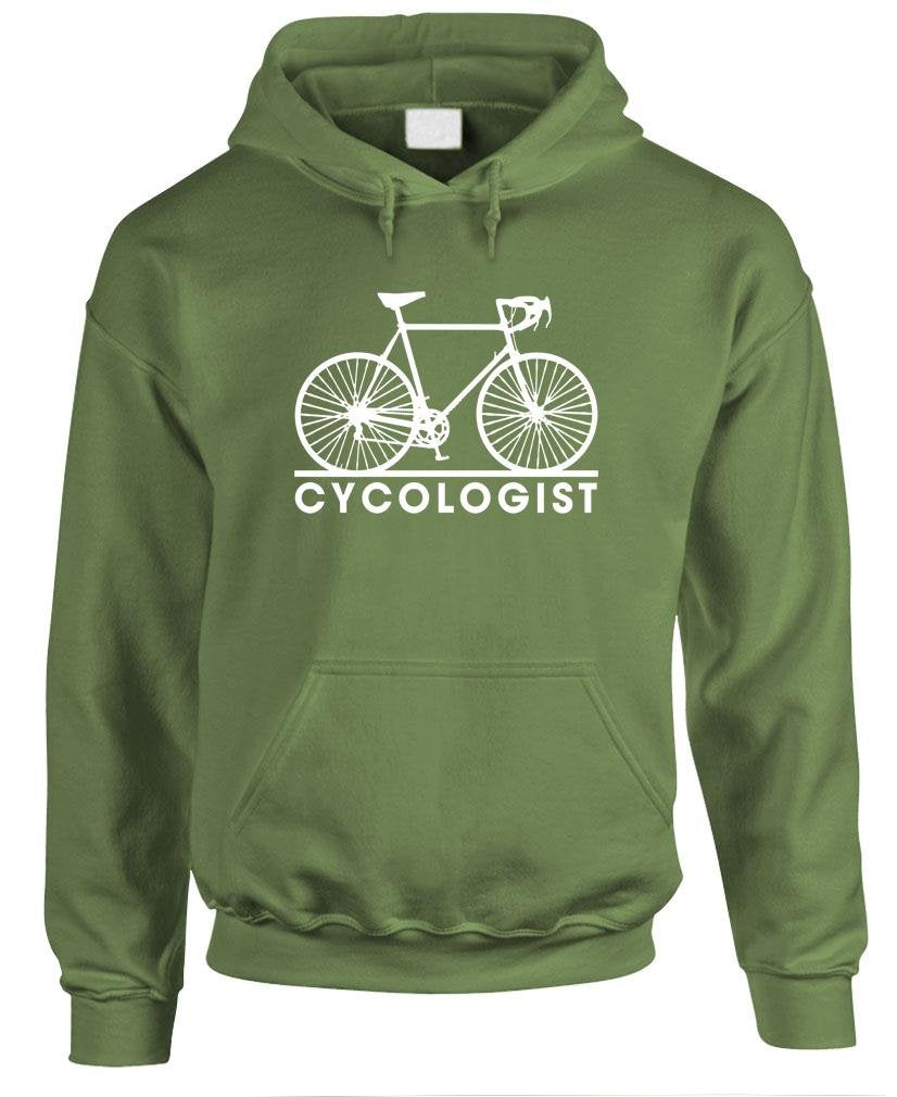 Cycologist Bicycle — Military Green Hoodie — front