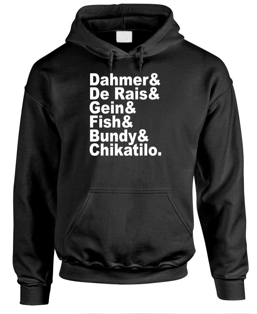 Serial Killer Names — Black Hoodie — front