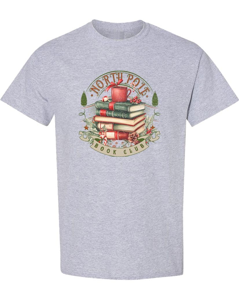 North Pole Book Club — Sport Gray T-Shirt — front