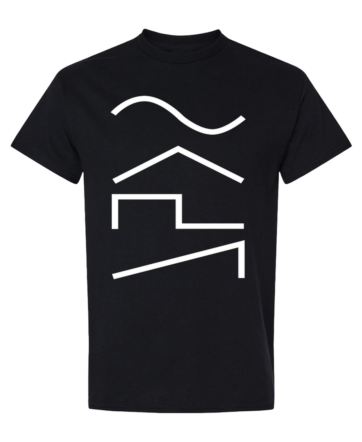 Synth Waveforms — Black T-Shirt — front
