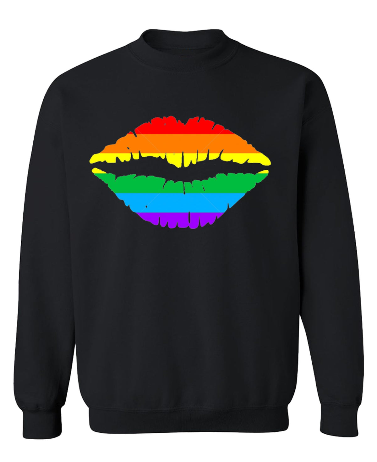 Rainbow Lips — Black Sweatshirt — front